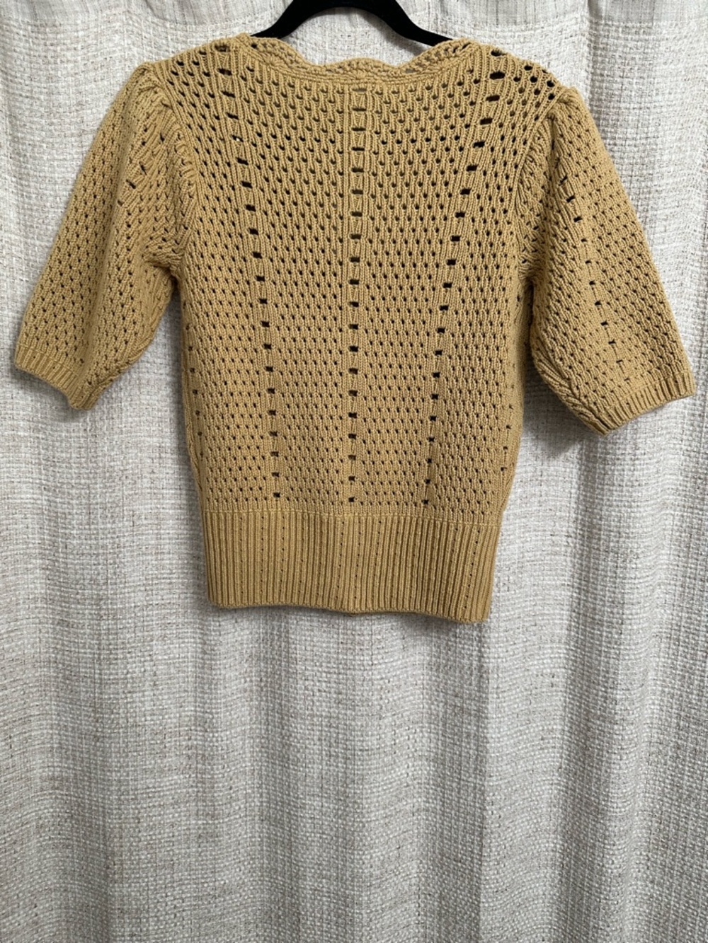 Tuckernuck Hyacinth House Short Sleeve Alice Sweater Cardigan Tan XS Cottagecore - Picture 10 of 11